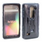 Wholesale LG Leon C40 Tribute 2 Armor Holster Combo Belt Clip Case (Black)